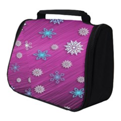 Snowflakes Winter Christmas Purple Full Print Travel Pouch (small) by HermanTelo