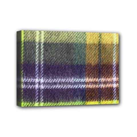 Yellow Plaid Flannel Mini Canvas 7  X 5  (stretched) by snowwhitegirl