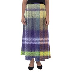 Yellow Plaid Flannel Flared Maxi Skirt by snowwhitegirl