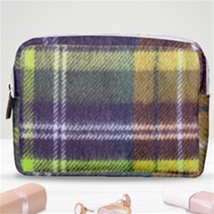 Yellow Plaid Flannel Make Up Pouch (medium) by snowwhitegirl