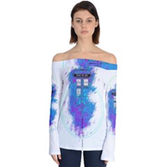 Tattoo Tardis Seventh Doctor Doctor Off Shoulder Long Sleeve Top by Sudhe