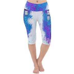 Tattoo Tardis Seventh Doctor Doctor Lightweight Velour Cropped Yoga Leggings by Sudhe