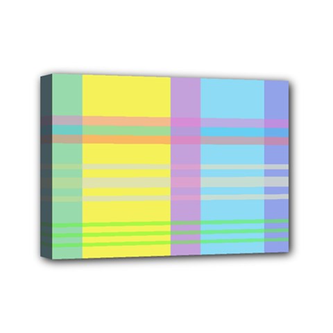 Easter Background Easter Plaid Mini Canvas 7  X 5  (stretched) by Simbadda