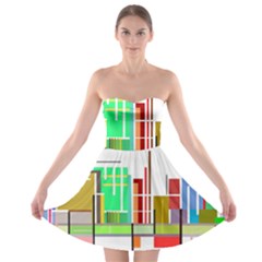 Business Finance Statistics Graphic Strapless Bra Top Dress by Simbadda