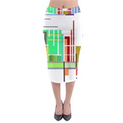 Business Finance Statistics Graphic Midi Pencil Skirt by Simbadda