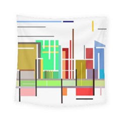 Business Finance Statistics Graphic Square Tapestry (small) by Simbadda