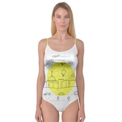 Urban City Skyline Sketch Camisole Leotard  by Simbadda