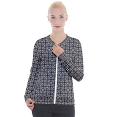 Pattern Background Black And White Casual Zip Up Jacket by Simbadda