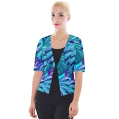 Leaves Tropical Palma Jungle Cropped Button Cardigan by Simbadda