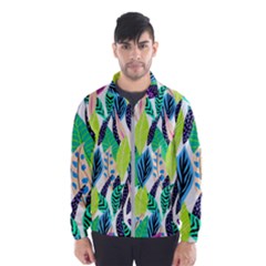 Leaves Drawing Pattern Nature Men s Windbreaker by Simbadda