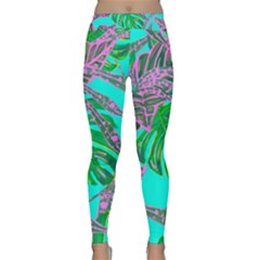 Painting Oil Leaves Reason Pattern Classic Yoga Leggings by Simbadda