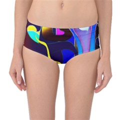 Curvy Collage Mid-waist Bikini Bottoms by bloomingvinedesign