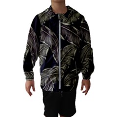 Jungle Leaves Tropical Pattern Kids  Hooded Windbreaker by Simbadda