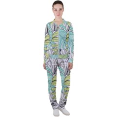 Leaves Tropical Plant Summer Casual Jacket And Pants Set by Simbadda