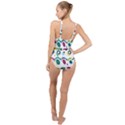 Distorted circles on a white background                High Neck One Piece Swimsuit View2