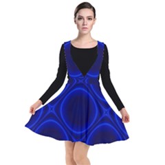 Abstract Background Design Blue Black Plunge Pinafore Dress by Sudhe