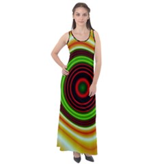 Digital Art Background Yellow Red Sleeveless Velour Maxi Dress by Sudhe