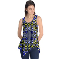 Digital Art Background Yellow Blue Sleeveless Tunic by Sudhe