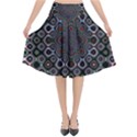 Digital Art Background Design Flared Midi Skirt View1