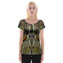 Abstract Art Fractal Pattern Cap Sleeve Top View1