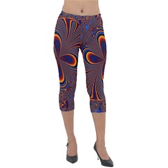 Abstract Fractal Background Pattern Lightweight Velour Capri Leggings  by Sudhe