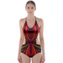 Abstract Art Fractal Cut-Out One Piece Swimsuit View1