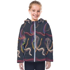 Abstract Smoke                     Kids  Hooded Puffer Jacket by LalyLauraFLM