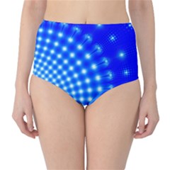 Digital Arts Fractals Futuristic Blue Classic High-waist Bikini Bottoms by Pakrebo