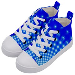 Digital Arts Fractals Futuristic Blue Kids  Mid-top Canvas Sneakers by Pakrebo