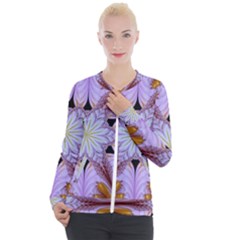 Abstract Flower Artwork Art Casual Zip Up Jacket by Pakrebo