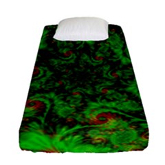 Art Artwork Fractal Digital Art Green Fitted Sheet (single Size) by Pakrebo