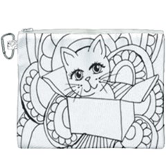 Cute Cat Coloring Page Design Canvas Cosmetic Bag (xxxl) by Wegoenart