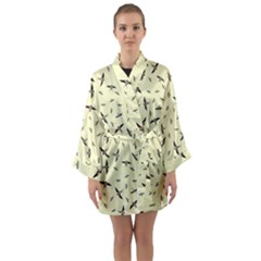 Summer Skies - Swallows - By Larenard Studios Long Sleeve Kimono Robe by LaRenard