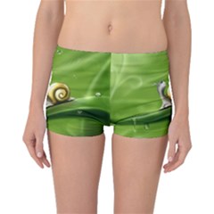 Snail Drops Rain Drawing Green Boyleg Bikini Bottoms by Wegoenart