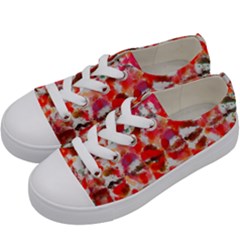 Paint Splatters On A White Background                      Kids  Low Top Canvas Sneakers by LalyLauraFLM