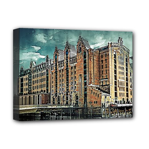 Architecture City Building Travel Deluxe Canvas 16  X 12  (stretched)  by Wegoenart