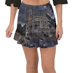 Castle Mansion Architecture House Fishtail Mini Chiffon Skirt by Wegoenart