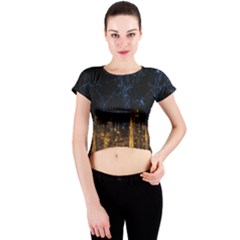 Architecture Buildings City Crew Neck Crop Top by Wegoenart