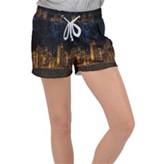 Architecture Buildings City Women s Velour Lounge Shorts by Wegoenart