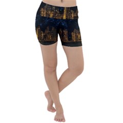 Architecture Buildings City Lightweight Velour Yoga Shorts by Wegoenart