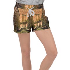 Architecture Buildings City Bridge Women s Velour Lounge Shorts by Wegoenart