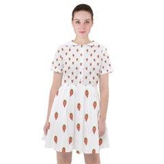 Cartoon Style Strawberry Pattern Sailor Dress by dflcprintsclothing