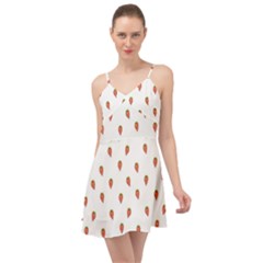 Cartoon Style Strawberry Pattern Summer Time Chiffon Dress by dflcprintsclothing