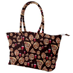 Pizza Pattern Canvas Shoulder Bag by bloomingvinedesign