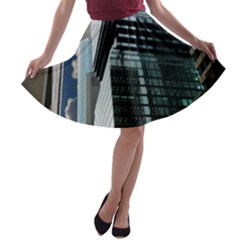 Architecture Frankfurt Reflection A-line Skater Skirt by Wegoenart