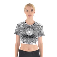 Mandala Meditation Zen Flower Yoga Cotton Crop Top by Wegoenart