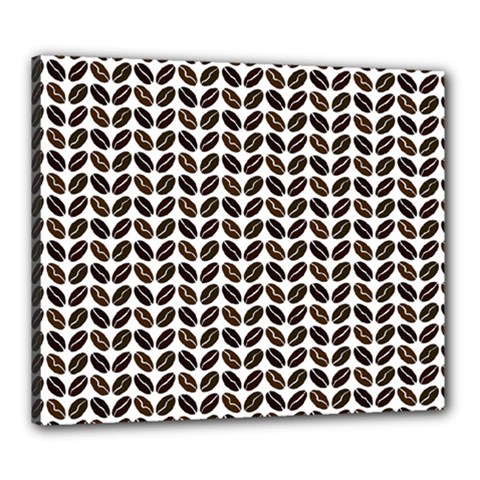 Coffee Beans Pattern Illustrator Canvas 24  X 20  (stretched) by Wegoenart