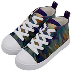 Mountains Abstract Mountain Range Kids  Mid-top Canvas Sneakers by Wegoenart