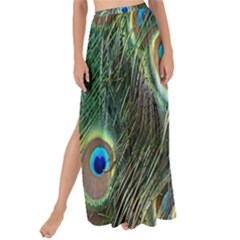 Peacock Feathers Peacock Bird Maxi Chiffon Tie-up Sarong by Wegoenart