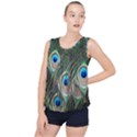 Peacock Feathers Peacock Bird Bubble Hem Chiffon Tank Top View1